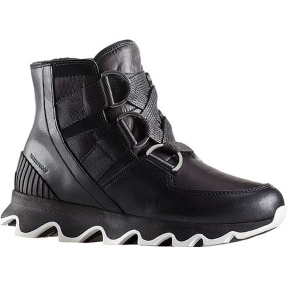 SOREL Kinetic Black/White Leather/Nylon Waterproof Boot